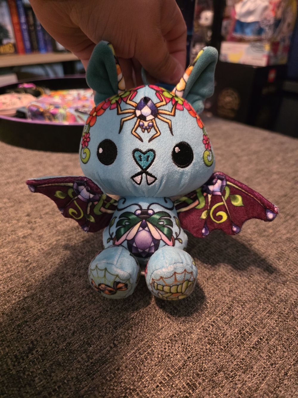Tattoo ZOO Blue and Purple Decorative Bat Plush BAG CLIP